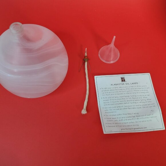 Oil Lamp Vintage Alabaster oil lamp Made in Turkey - Picture 5 of 9